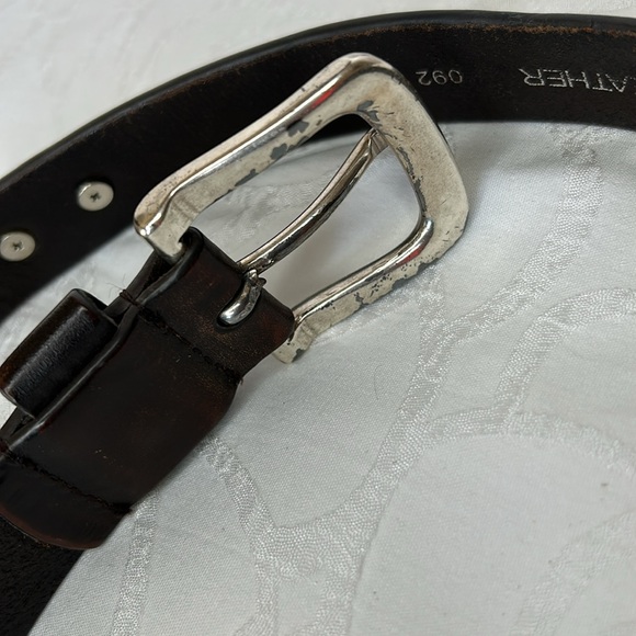 GEORGIA BULL DOGS Dark brown genuine leather men’s belt. Size 38. - Picture 5 of 12